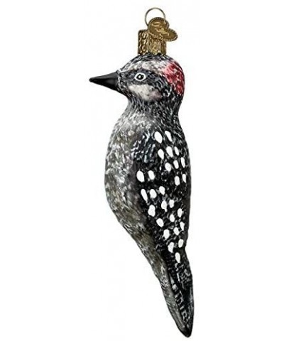 Glass Blown Ornament with S-Hook and Gift Box- Vintage Forest Collection (Vintage Hairy Woodpecker- 51004) - Vintage Hairy Wo...