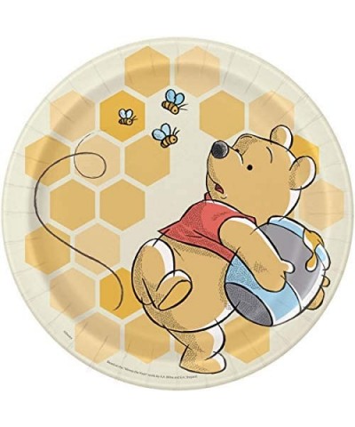 Winnie the Pooh Birthday Party Baby Shower Party Supplies Bundle for 16 includes Lunch Plates- Lunch Napkins- Candles- Sticke...