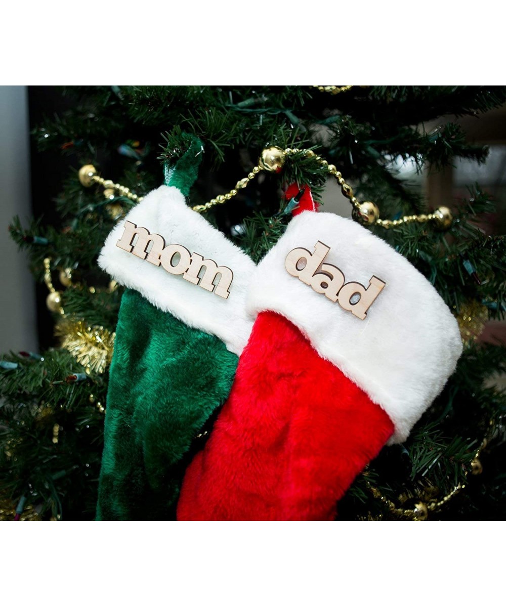 Wooden Names for Stocking- Christmas Stock Name Cutout Pin Kids Family Personalized Stocking Decor for Holidays- Rustic Chic ...