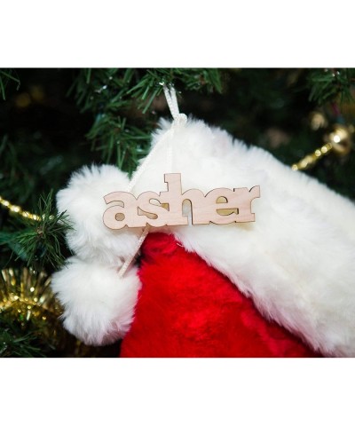 Wooden Names for Stocking- Christmas Stock Name Cutout Pin Kids Family Personalized Stocking Decor for Holidays- Rustic Chic ...