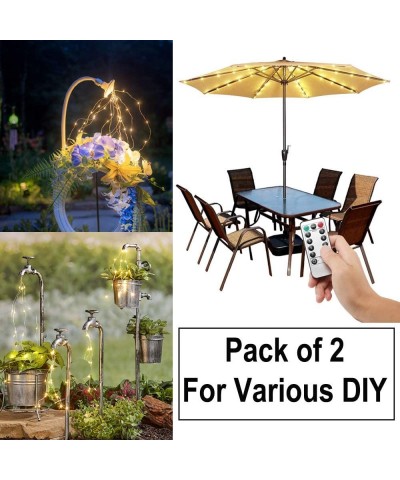 2 Pack 180 LED Fairy Lights- Battery Operated Watering Can Lights- Waterproof Waterfall Lights with Remote and Timer- Soft Wh...