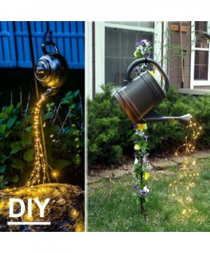2 Pack 180 LED Fairy Lights- Battery Operated Watering Can Lights- Waterproof Waterfall Lights with Remote and Timer- Soft Wh...