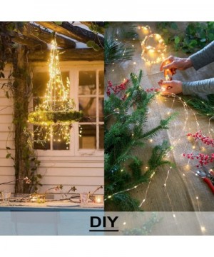 2 Pack 180 LED Fairy Lights- Battery Operated Watering Can Lights- Waterproof Waterfall Lights with Remote and Timer- Soft Wh...