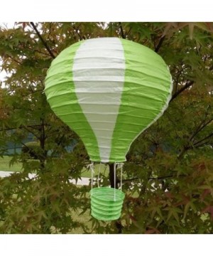 12 Inch Hanging Wedding Rainbow Hot Air Balloon Paper Lantern Party Decorations- Pack of 5 Pieces (White + Apple Green) - Whi...
