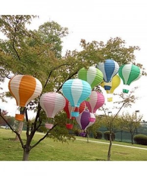 12 Inch Hanging Wedding Rainbow Hot Air Balloon Paper Lantern Party Decorations- Pack of 5 Pieces (White + Apple Green) - Whi...