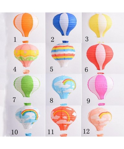 12 Inch Hanging Wedding Rainbow Hot Air Balloon Paper Lantern Party Decorations- Pack of 5 Pieces (White + Apple Green) - Whi...