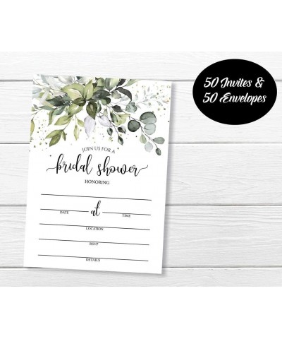 50 Greenery Bridal Shower Invitations and Envelopes (Large Size 5x7) - (50 Count) - C2195XY403K $17.03 Invitations