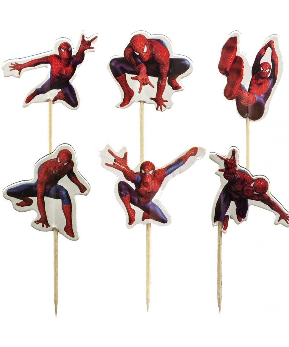 24pcs The Spiderman Cupcake Toppers for Birthday Party Cake Decoration Supplies - CS18Z2LHMEA $5.11 Cake & Cupcake Toppers