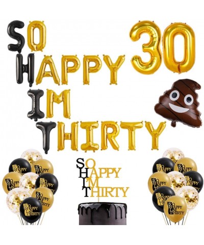 So Happy I'm Thirty Party Decoration Kit- Hello 30th Cake Topper and Foil Balloons- Dirty 30/Cheers to 30 Years/30 & Fabulous...