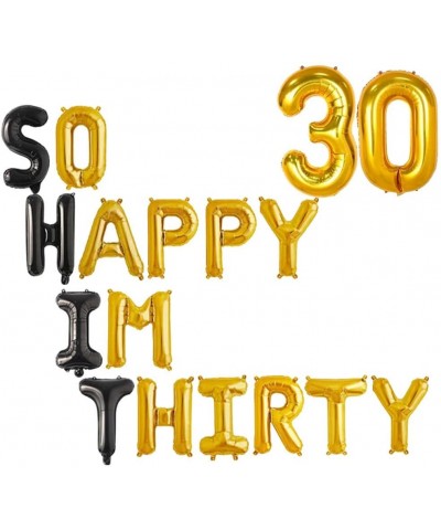 So Happy I'm Thirty Party Decoration Kit- Hello 30th Cake Topper and Foil Balloons- Dirty 30/Cheers to 30 Years/30 & Fabulous...