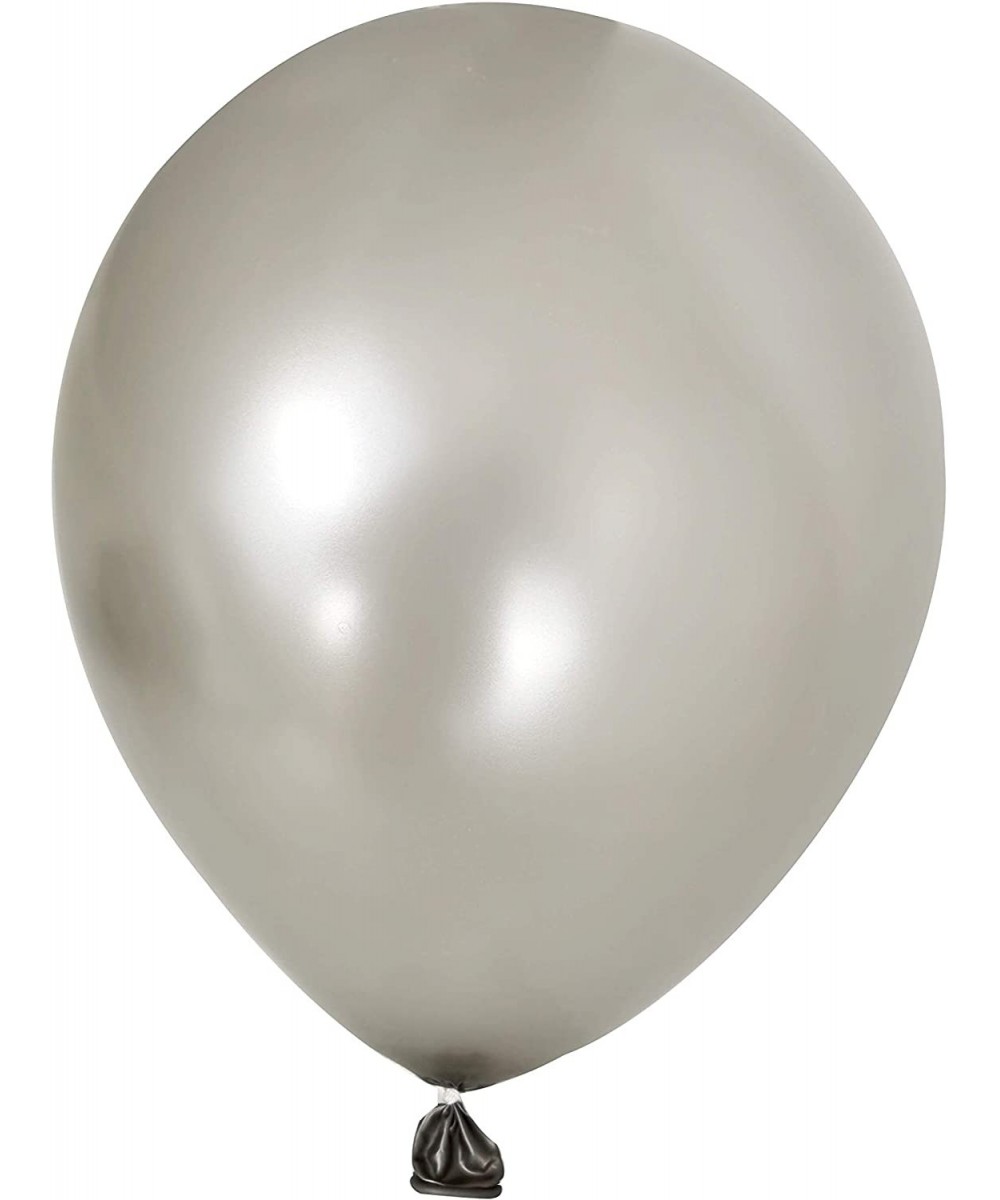 100 PCS 12 Inches Pearlized Silver Latex Balloons Large Thick Big Round Shining Pearlescent Biodegradable Bulk Helium Gas or ...