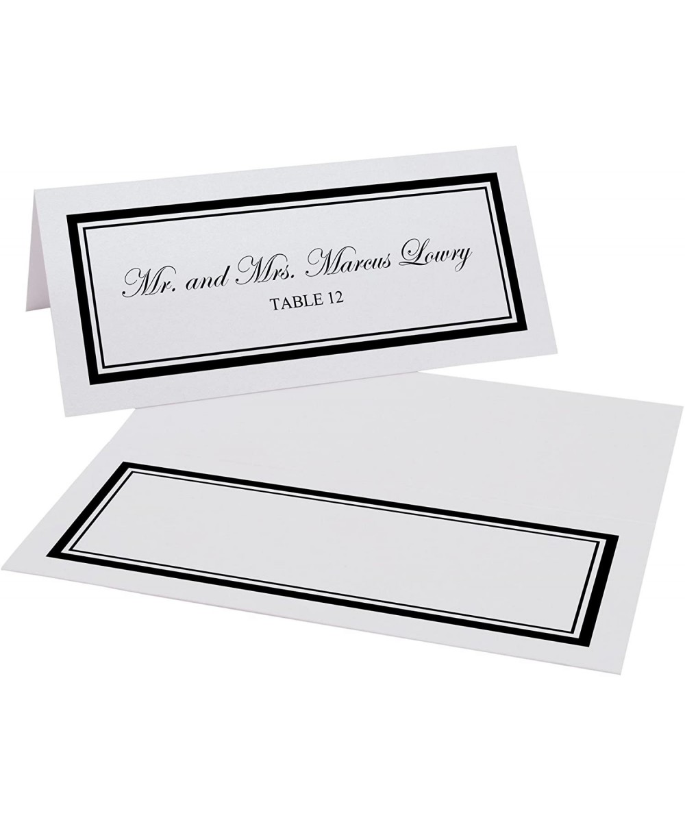 Double Line Border Printable Place Cards- Black- Set of 60 (10 Sheets)- Laser & Inkjet Printers - Perfect for Wedding- Partie...