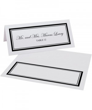 Double Line Border Printable Place Cards- Black- Set of 60 (10 Sheets)- Laser & Inkjet Printers - Perfect for Wedding- Partie...