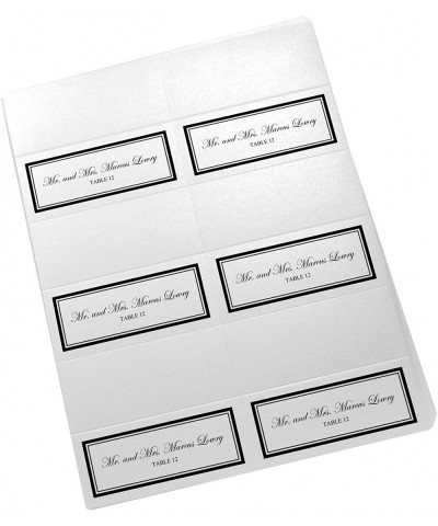 Double Line Border Printable Place Cards- Black- Set of 60 (10 Sheets)- Laser & Inkjet Printers - Perfect for Wedding- Partie...