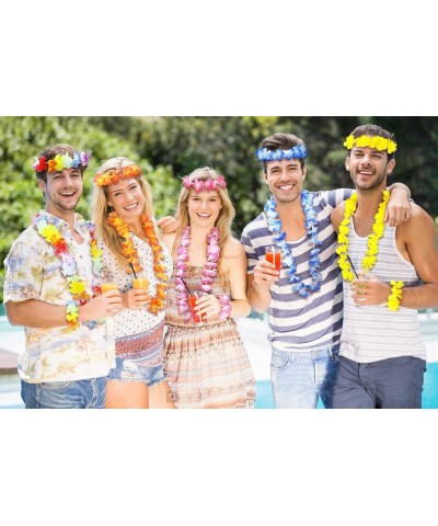 Luau Party Supplies Leis Luau Party Decorations Hawaiian Leis Decorations Hawaiian Party Bracelet Necklace Headband-12 in 1 -...