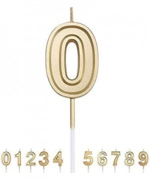 Number Birthday Candle (Golden- 0) - Golden - CB19HA4RY7Q $4.52 Birthday Candles