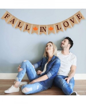 Jute Burlap Fall in Love Banner with Maple leaf- Rustic Fall Autumn Banner Garland for Anniversary Birthday Wedding Engagemen...