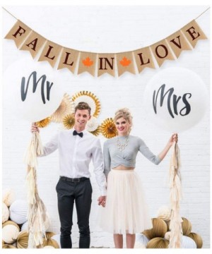 Jute Burlap Fall in Love Banner with Maple leaf- Rustic Fall Autumn Banner Garland for Anniversary Birthday Wedding Engagemen...