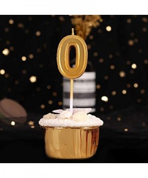 Number Birthday Candle (Golden- 0) - Golden - CB19HA4RY7Q $4.52 Birthday Candles