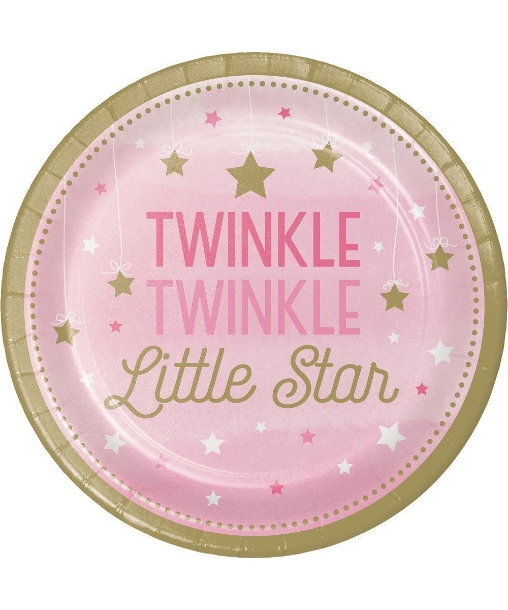 Twinkle Twinkle Little Star Pink Party Bundle 9" Plates (24) - CB189H8QU32 $8.83 Party Tableware
