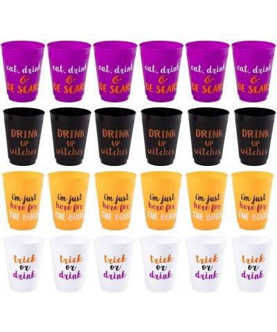 Halloween Plastic Party Cups (16 oz- 4 Colors- 24-Pack) - CU18EM2K39A $13.59 Tableware