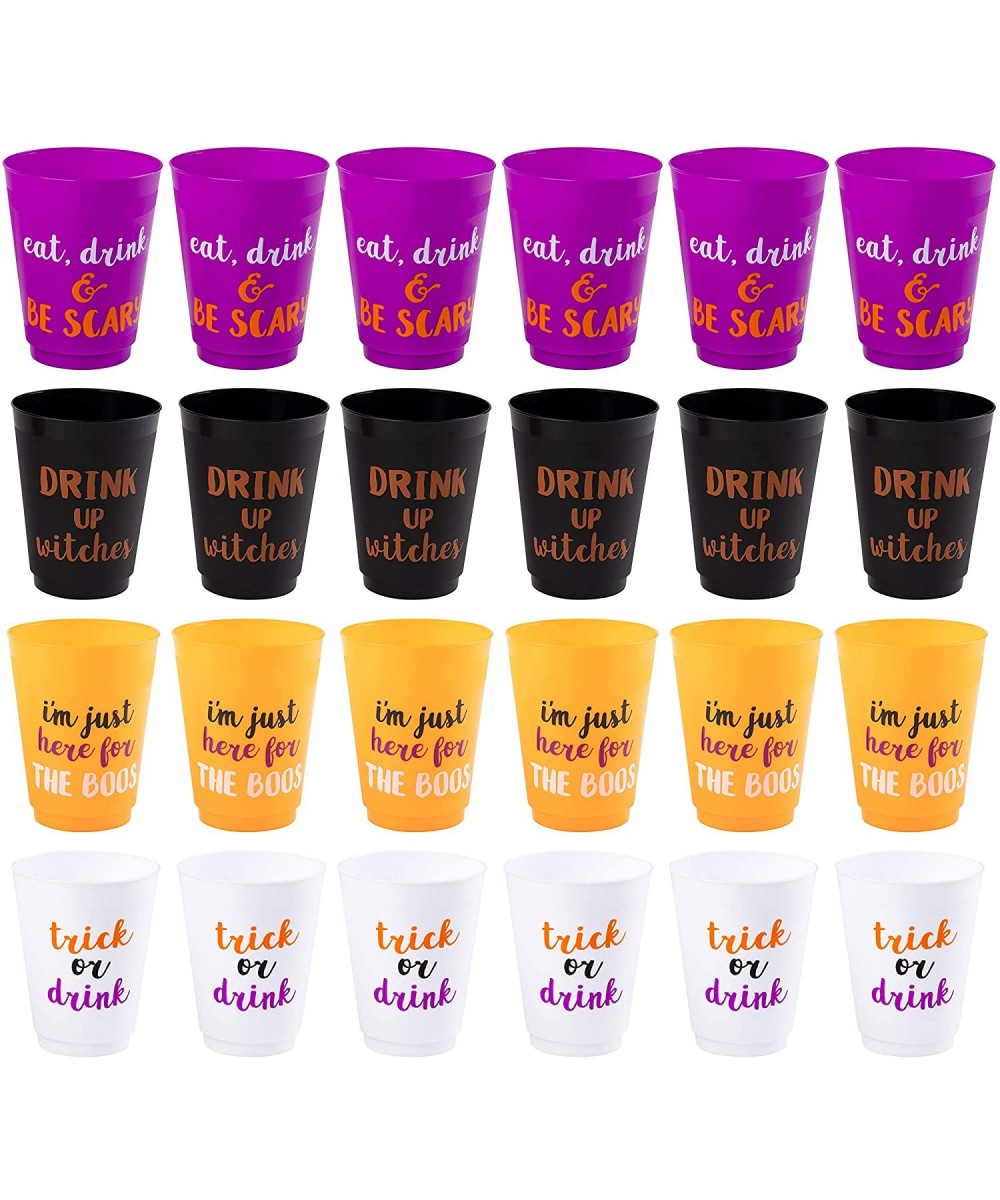 Halloween Plastic Party Cups (16 oz- 4 Colors- 24-Pack) - CU18EM2K39A $13.59 Tableware