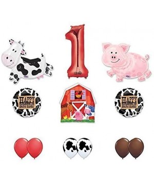 Barn Farm Animals 1st Birthday Party Supplies Cow- Pig- Barn Balloon Decorations - CU17YSGNGI5 $24.27 Balloons
