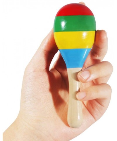 12 Pieces Mini Wooden Maracas Fiesta Maracas Handmade Colorful Wood Maracas Rattle Shakers for Party Party Favors Classroom M...