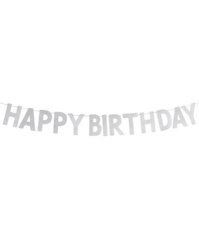 Silver Glitter Happy Birthday Banner- Happy 1st 3rd 10th 16th 30th 40th 50th 60th 90th Birthday Party Decorations Supplies - ...