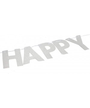 Silver Glitter Happy Birthday Banner- Happy 1st 3rd 10th 16th 30th 40th 50th 60th 90th Birthday Party Decorations Supplies - ...