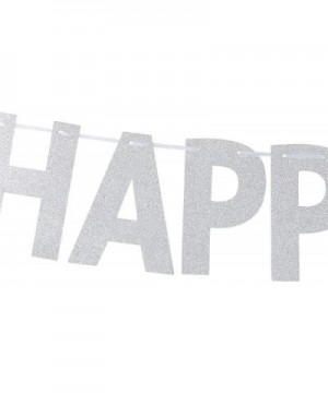 Silver Glitter Happy Birthday Banner- Happy 1st 3rd 10th 16th 30th 40th 50th 60th 90th Birthday Party Decorations Supplies - ...