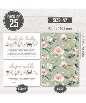 Set of 25 Floral Wreath Baby Shower Invitations- Diaper Raffle Tickets and Baby Shower Book Request Cards with Envelopes - It...