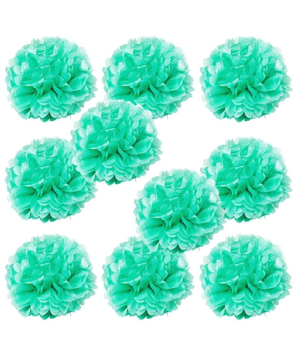 Set of 10 - Caribbean Green 8" - (10 Pack) Tissue Pom Poms Flower Party Decorations for Weddings- Birthday- Bridal- Baby Show...