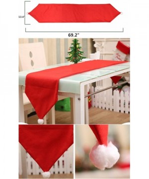 11PCS Table Decor Set of 4 for Xmas Dinner Party-Santa Hat Chair Covers Xmas Table Runner Snowman Dinnerware Set and Elf Wine...