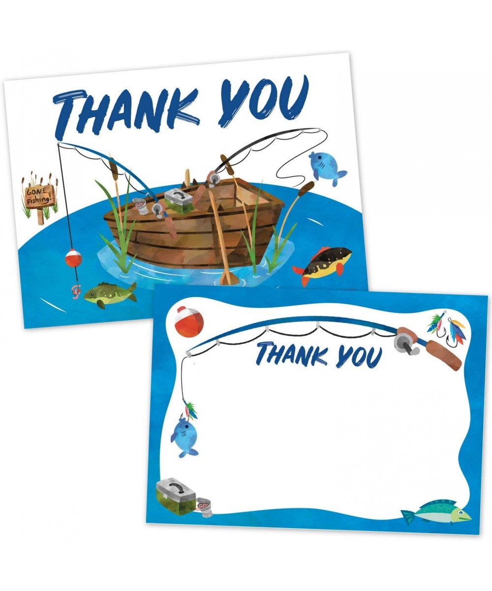 Fishing Thank You Cards (20 Count with Envelopes) - Fishing Birthday Thanks for Kids and Adults - Thank You Cards - CC1997LIK...