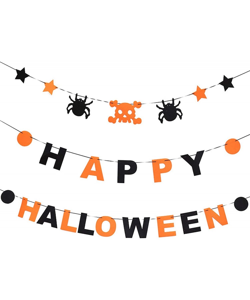 3 Pack Happy Halloween Banner Bunting- Halloween Theme Party Decorations Banner Decoration for Halloween Party Favor - CA19GT...
