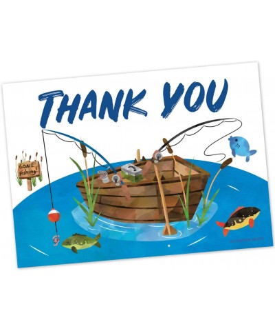 Fishing Thank You Cards (20 Count with Envelopes) - Fishing Birthday Thanks for Kids and Adults - Thank You Cards - CC1997LIK...
