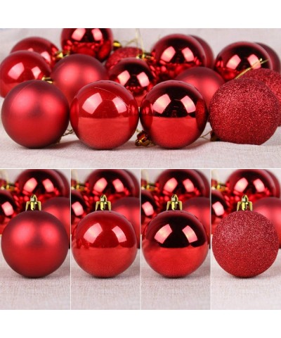 Christmas Balls Ornaments for Xmas Tree - Shatterproof Christmas Tree Decorations Large Hanging Ball Gold 24 Pack (2.5"- red)...