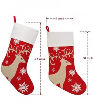 21" Crewel Stitch Embroidery Christmas Stocking with Reindeer Pattern - Reindeer - CW18Y4M379H $10.58 Stockings & Holders