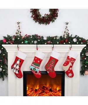 21" Crewel Stitch Embroidery Christmas Stocking with Reindeer Pattern - Reindeer - CW18Y4M379H $10.58 Stockings & Holders