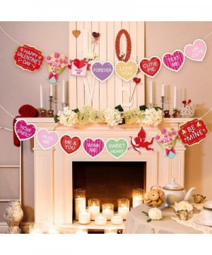 Valentine's Day Heart Banner for Conversation Valentines Day Decoration- Candy Heart Sign Valentine's Cutout Banner for Valen...