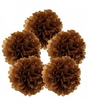 5pcs 10-Inch Chocolate Tissue Paper Pom Pom Flower Ball - Chocolate - CF12D5KLXMH $7.53 Tissue Pom Poms