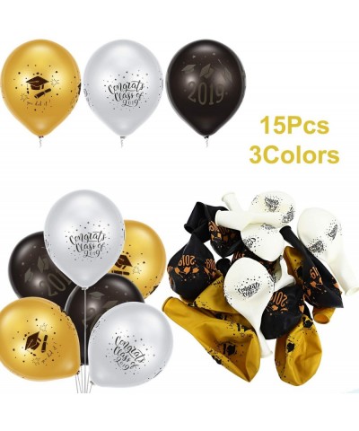 23 Pieces Grad Banner Decoration- Congrats Class of 2019 Sign Banner and 6 Pieces Tissue Paper Pom Poms with 15 Pieces Gradua...