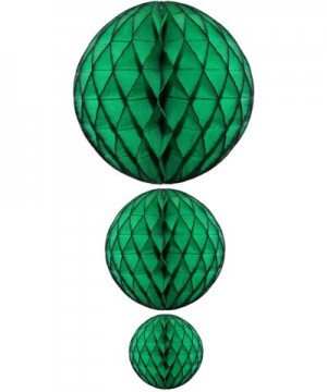 Dark Green Honeycomb Balls- Set of 3 (12 inch- 8 inch- 5 inch) - Dark Green - CU12O1H0KAT $7.32 Tissue Pom Poms