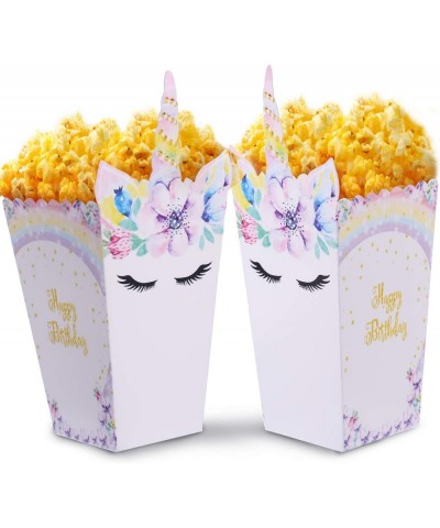 24 Pieces Popcorn Snack Boxes Rainbow Unicorn Pattern Treat Box Popcorn Container for Baby Shower Birthday Party Supplies (St...