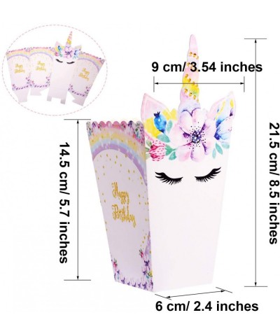 24 Pieces Popcorn Snack Boxes Rainbow Unicorn Pattern Treat Box Popcorn Container for Baby Shower Birthday Party Supplies (St...