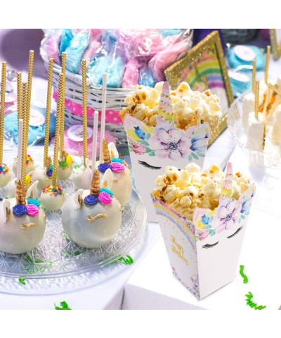 24 Pieces Popcorn Snack Boxes Rainbow Unicorn Pattern Treat Box Popcorn Container for Baby Shower Birthday Party Supplies (St...