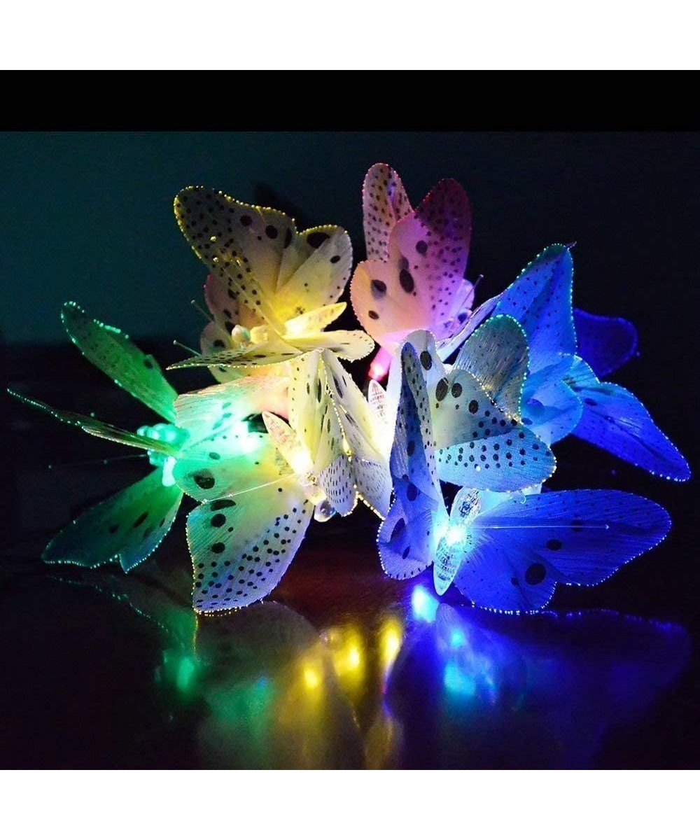 Solar String Lights- 12 LED Butterfly Shape Solar Powered Lights for Outdoor- Gardens- Patio- Wedding- Homes- Party Decoratio...