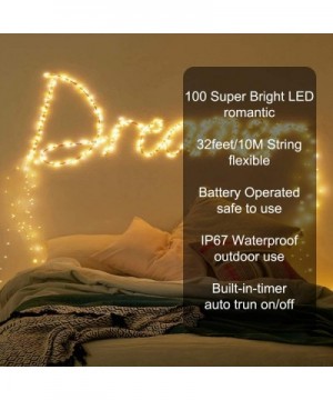 Fairy Lights 2-Pack Battery Operated String Lights with Remote 33Ft 100 LEDs Dimmable Firefly Lights with 8 Modes & Timer Wat...