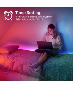 16.4 Foot LED Strip Lights with Remote Music Sync LED Lights for Bedroom Color Changing SMD5050 RGB LED Strip Lights - CS19C4...